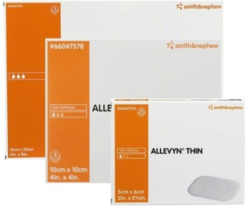 (3) S&amp;N 알레빈 ALLEVYN Thin Self-adhesive Polyurethane 15cmX20cm 3ea/팩 M3030224