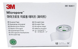 쓰리엠 마이크로포 #1530-1 Micropore2.54cm 12ea 종이반창고 흰색 9.14m ★ 40팩/박스