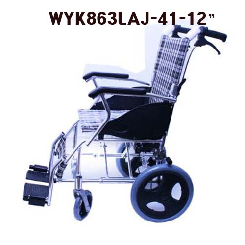 탄탄 휠체어 WYK863LAJ-41 바퀴12&quot; 알루미늄 소형 8kg 41cm 자체구동불가 영세율