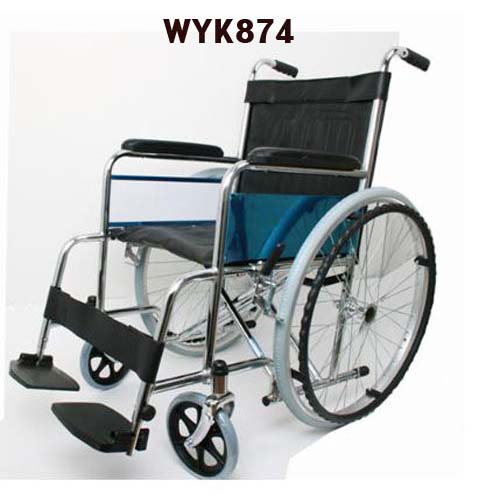 탄탄 휠체어 WYK874-41 스틸 기본형 노튜브 접이식 20kg 41cm 영세율