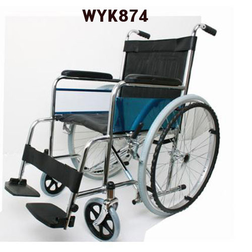 탄탄 휠체어 WYK874-51 스틸 특대형(유럽형) 노튜브 접이식 20kg 51cm 영세율