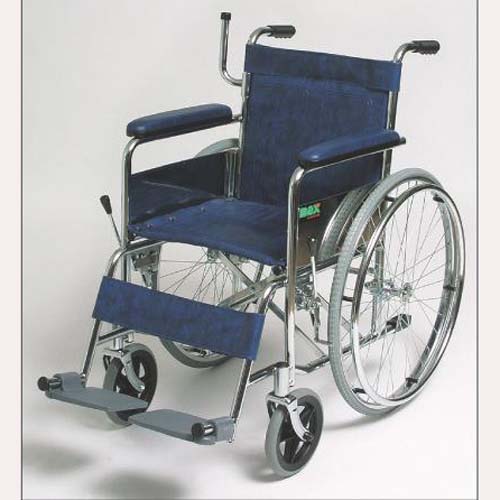 맥스헬스 휠체어(스틸) MAX1012 42cm/18kg 병원용 링겔대꽂이/솔리드타이어 중국 영세율