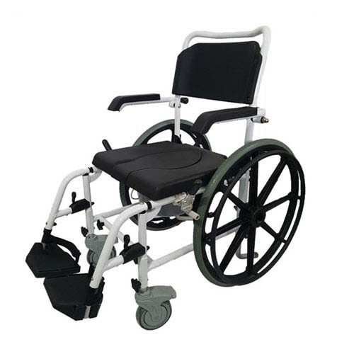 메디타운 휠체어(알루미늄) 샤워휠체어 43cm 좌변기/샤워겸용 HE-2080 중국 영세율#